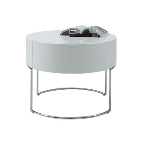 Round Lacquer Nightstand